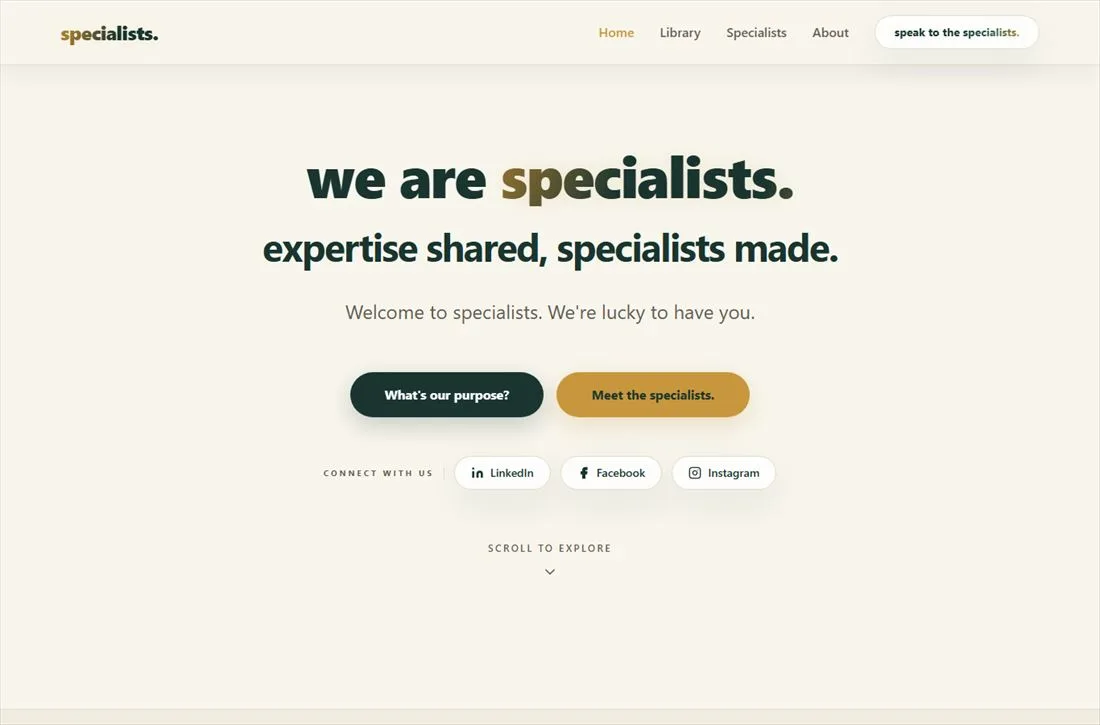 Specialists website